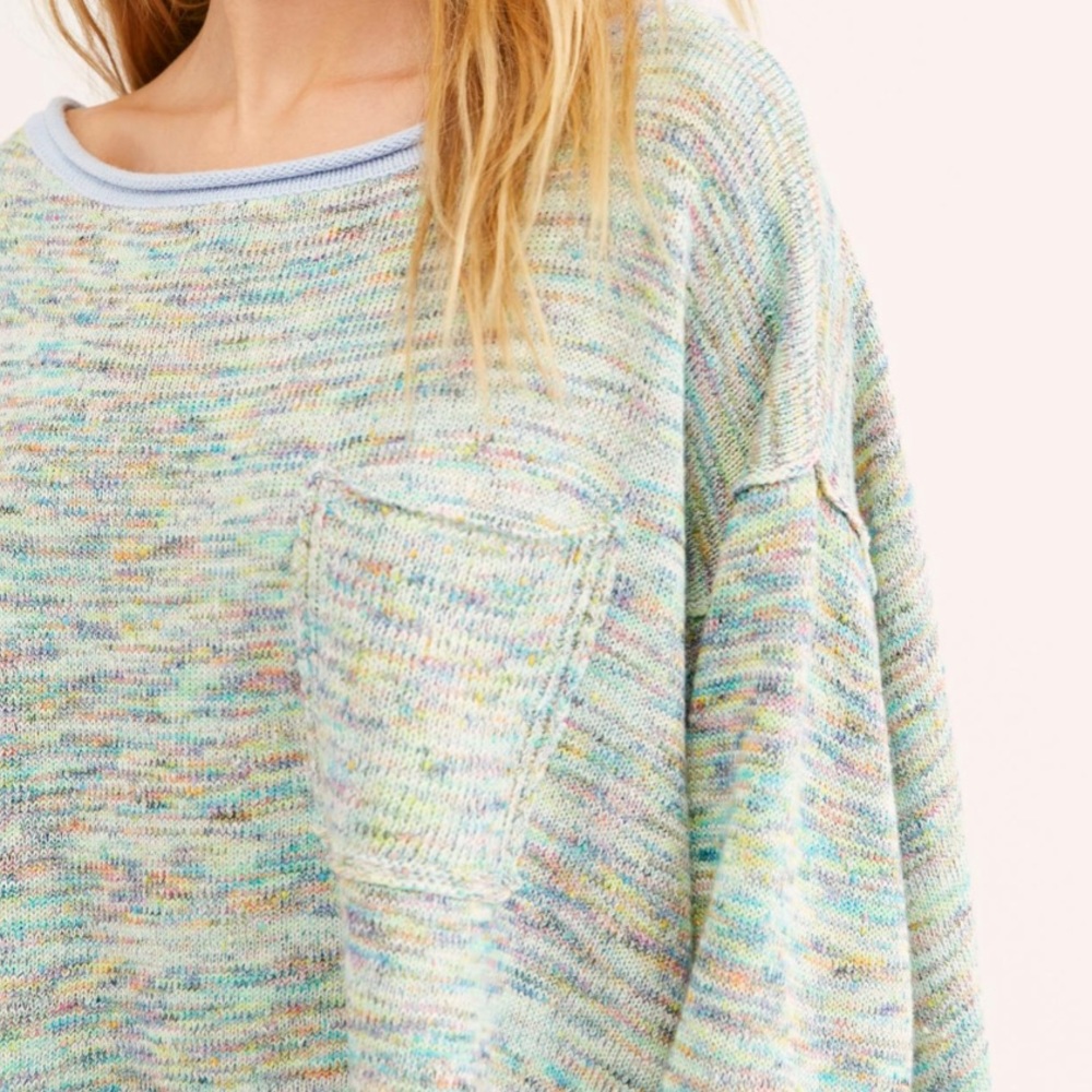 NEW Free People distressed space dye top - Picture 3 of 8